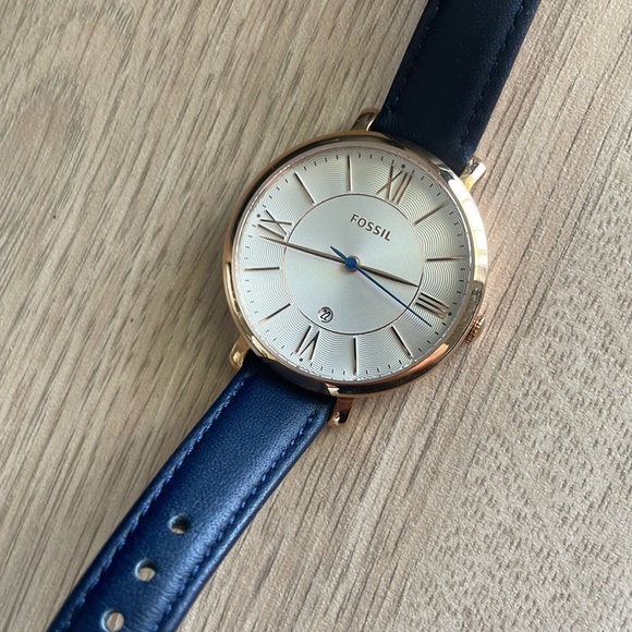 Fossil Jewelry - Fossil Jacqueline Navy Leather Watch